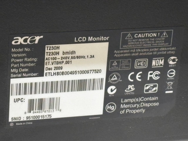 Acer 23 Monitor T230H HDMI DVI VGA Stand - photo 5