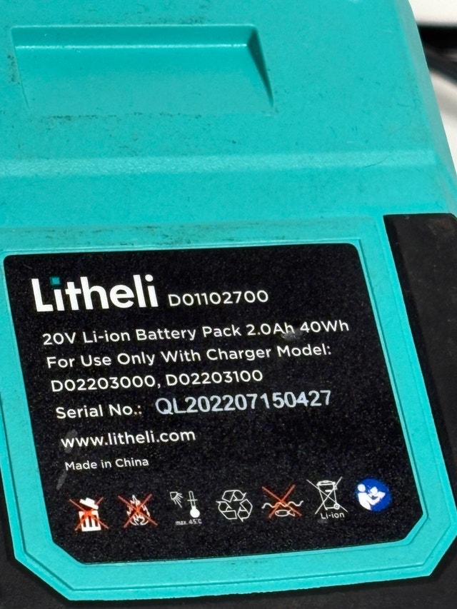 Litheli 20V Battery & Charger Kit w/ 2 Batteries - photo 5