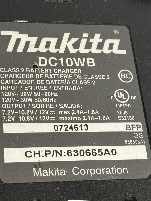 Makita Battery Charger DC10WB 7.2V-12V Li-Ion - photo 3