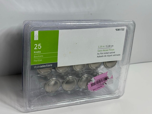 Cabinet Knobs 25 Pack – Satin Nickel 1.25” (New)