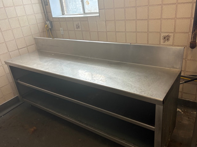 7ft Commercial Stainless Steel Prep Table w/ Backsplash & Shelf - photo 4