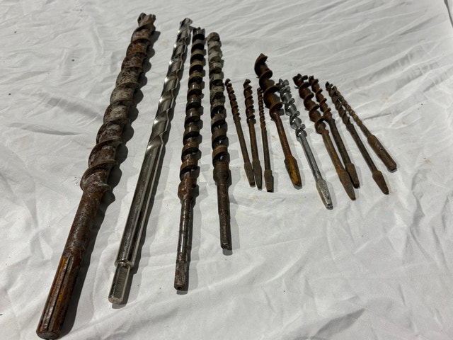 Large Auger Drill Bit Lot w/ Case – Wood & SDS Contractor Bits