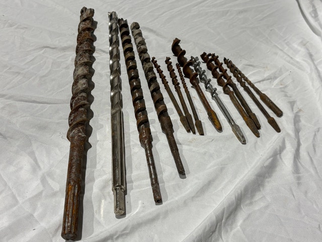 Large Auger Drill Bit Lot w/ Case – Wood & SDS Contractor Bits - photo 2