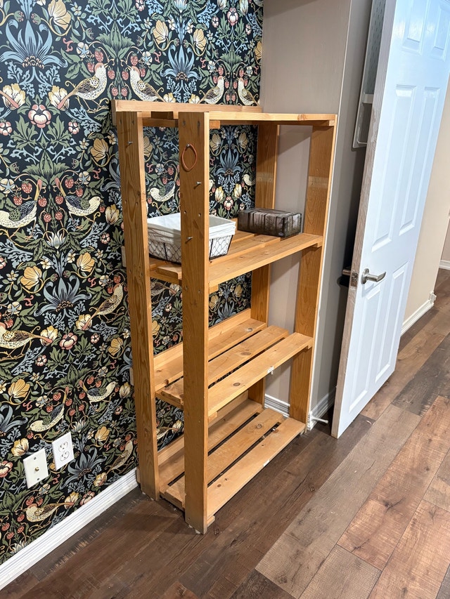 Solid Wood 4-Tier Shelving Unit - 54.5" Tall - photo 2