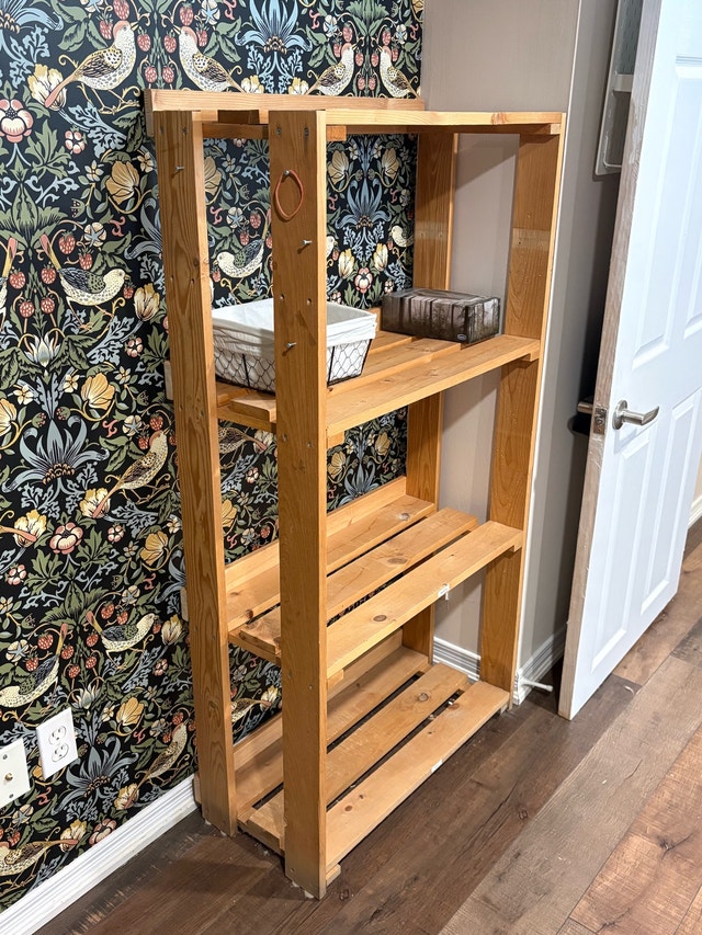 Solid Wood 4-Tier Shelving Unit - 54.5" Tall - photo 3