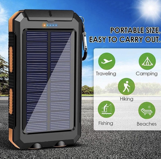 Solar Portable Power Bank 36800mAh w/ LED Light - photo 3