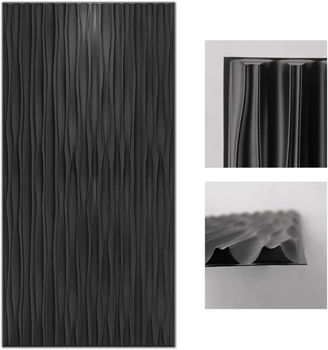 Art3d 3D Wall Panels (6 Tiles, Matte Black) | Good Finds