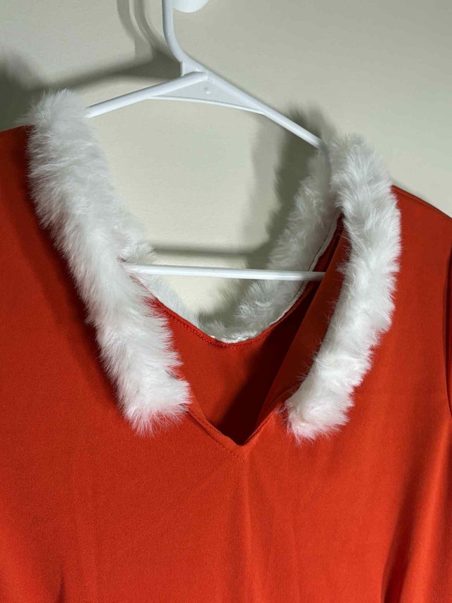 Red Holiday Dress Size Small w/ Faux Fur Trim | Good Finds - photo 2
