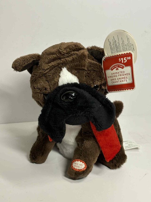 Animated Singing Christmas Dog Plush – Holiday Time | Good Finds