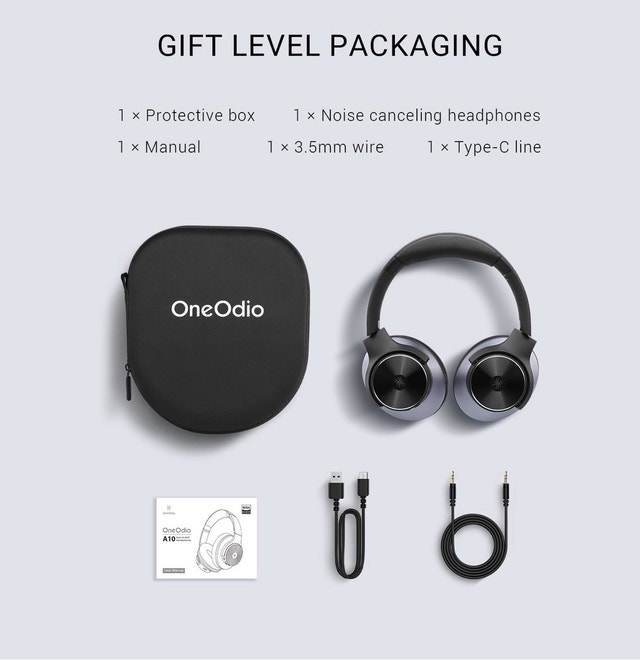 OneOdio A10 ANC Bluetooth Headphones – 50H, Hi-Res - photo 5