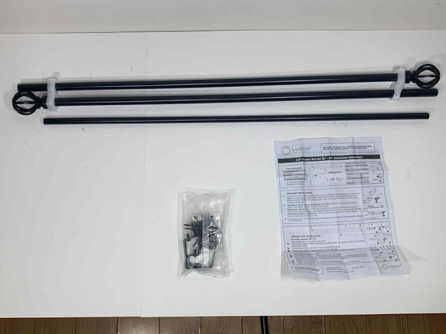Lumino Curtain Rod Set 30–84" Black Cage | Good Finds