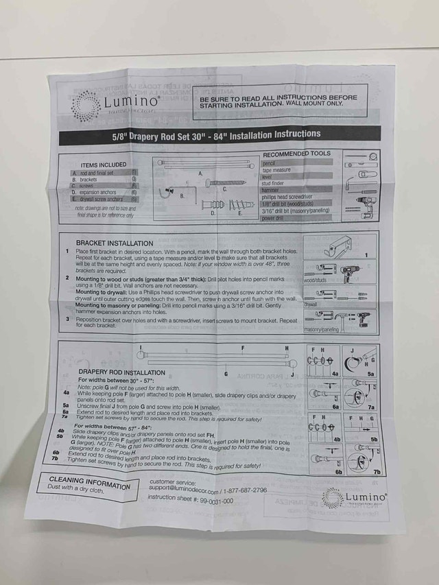 Lumino Curtain Rod Set 30–84" Black Cage | Good Finds - photo 4