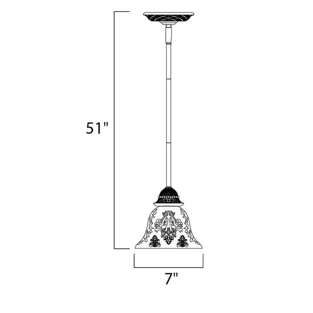 Hopson 1-Light Pendant w/ Frosted Glass Bell Shade - photo 3