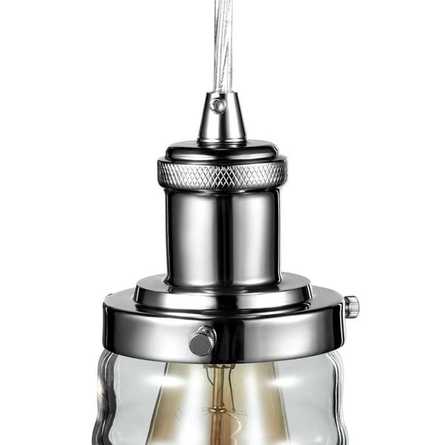 Modern Fort Glass Pendant Light - Polished Nickel - photo 5