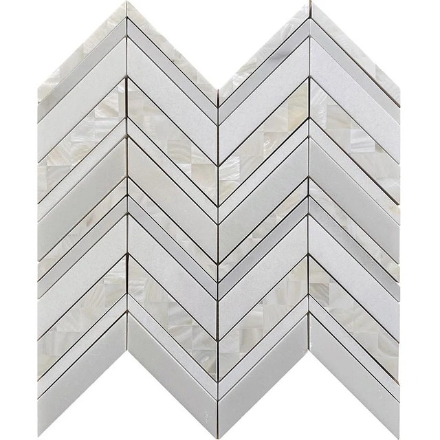 Mosaic Alaska Collection Pearl Island Chevron Tile