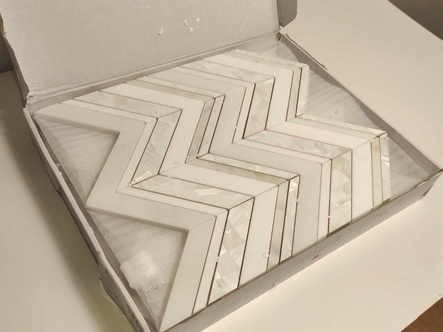 Mosaic Alaska Collection Pearl Island Chevron Tile - photo 2