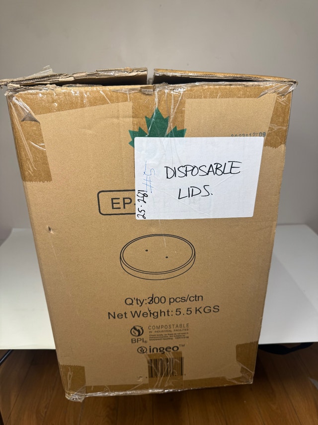 Compostable Kraft Paper Lids (300pc – New) - photo 2