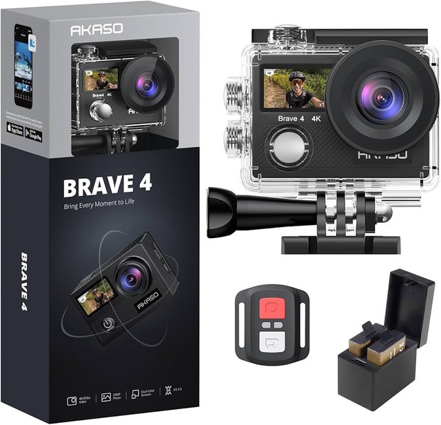 AKASO Brave 4 Action Camera - 4K, WiFi, Waterproof