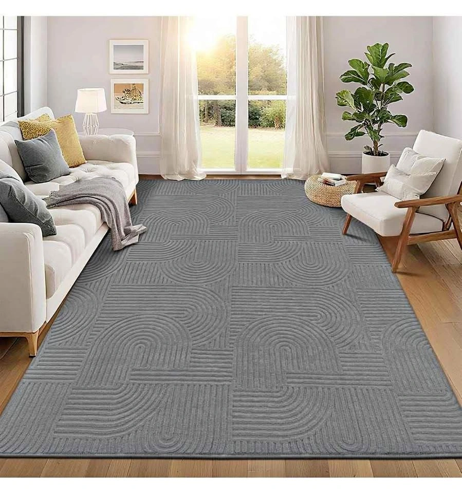 8x10 Washable Area Rugs - Grey Boho Style