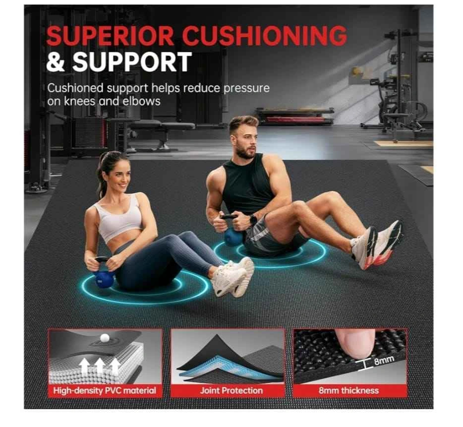 Large Exercise Mat, 6'x4' (8mm Thick) Workout Mat - photo 2
