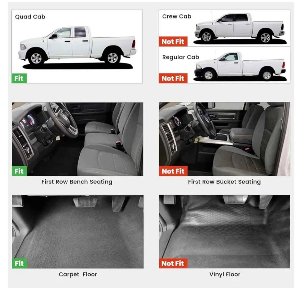 RAM 1500 Quad Cab Floor Mats (2013-2018, 2019-2024 Classic) - photo 2