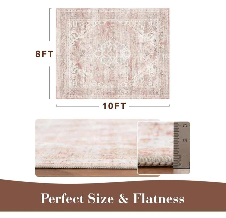 Area Rug 8X10 - Pink Machine Washable - photo 4