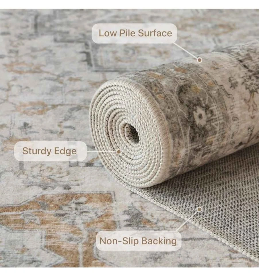 Area Rugs 6x9 for Living Room, Non-Slip Washable Rug - photo 5