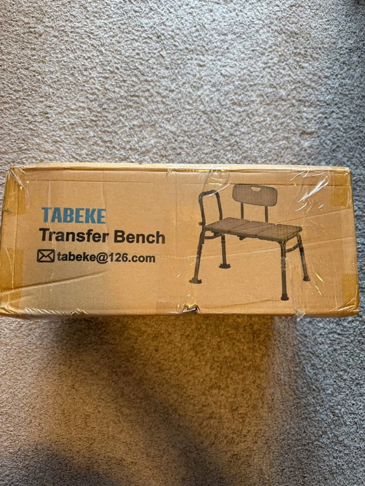 TABEKE Tub Transfer Bench Shower Chair w/ Backrest & Armrest - photo 2