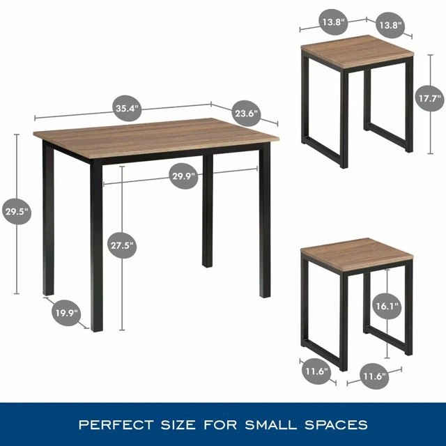 Modern Wood 3 Piece Dining Set - Studio Collection Soho - photo 4