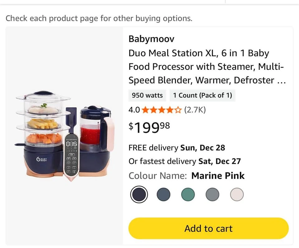 Babymoov Duo Meal station XL, 6 in 1 Baby food processor - photo 3