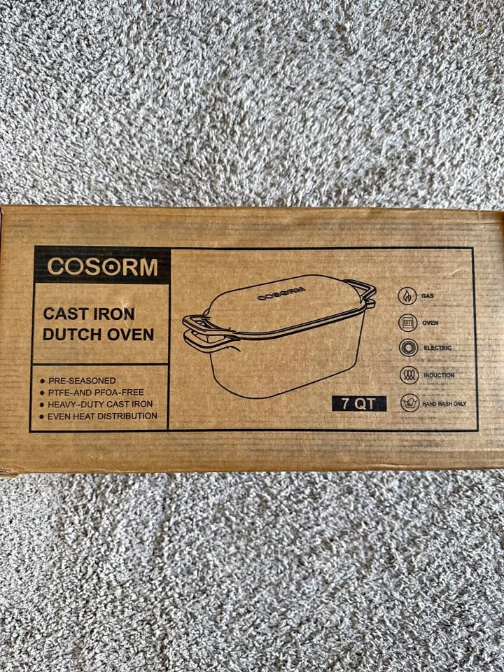 Cosorm 7QT Oval Dutch Oven for Sourdough Bread