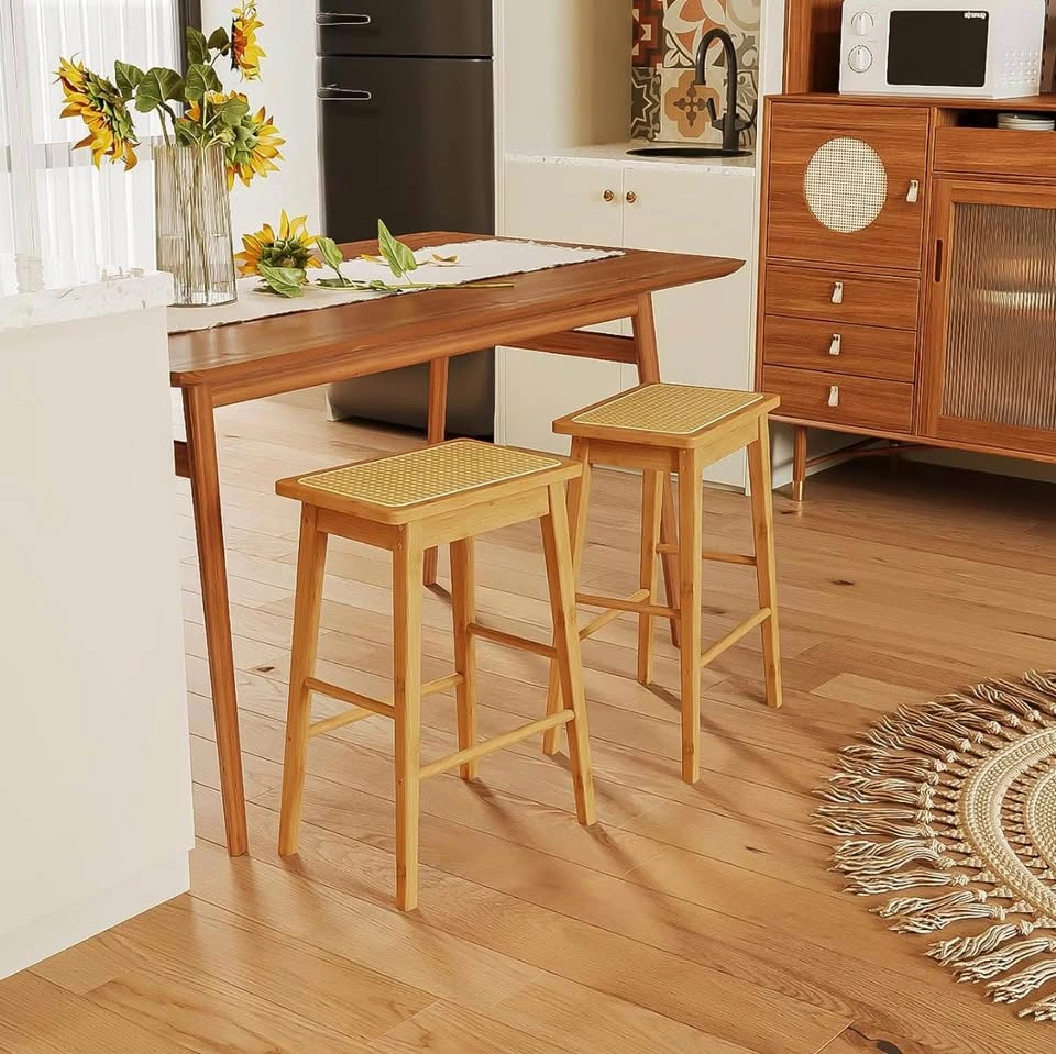 Bamworld Rattan Counter Stools Set of 2 - photo 2