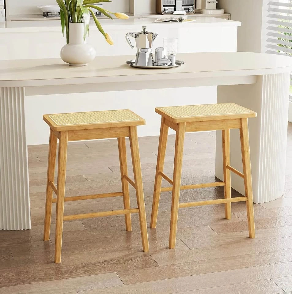 Bamworld Rattan Counter Stools Set of 2 - photo 5