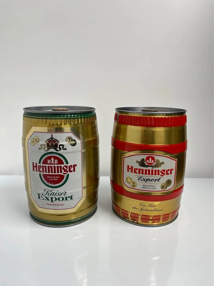 Two Vintage Henniger Export Beer Kegs Empty 5L