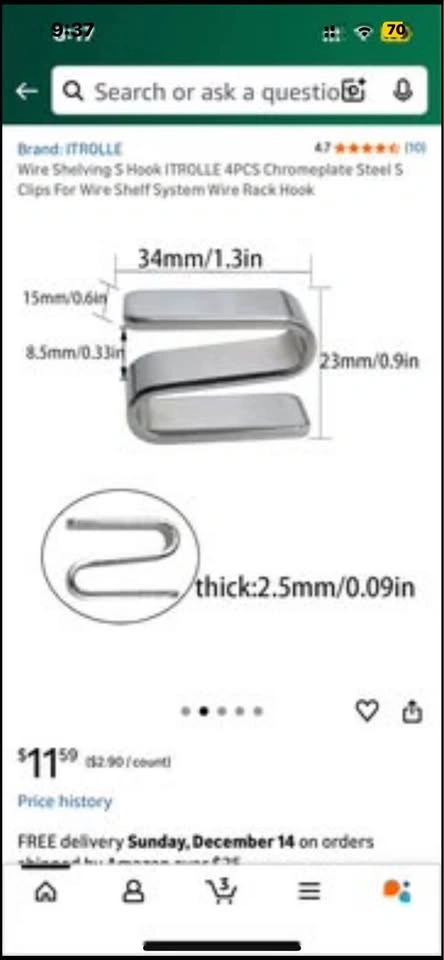 Wire Shelving S Hook ITROLLE - photo 2