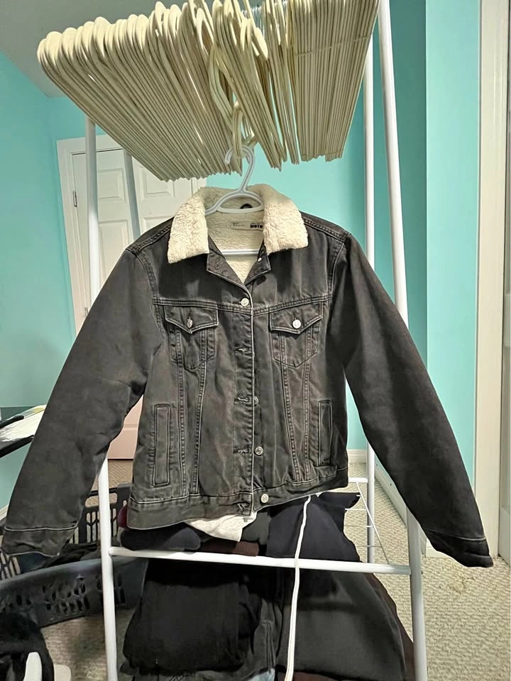 Topshop Sherpa Denim Jacket - Women's Small