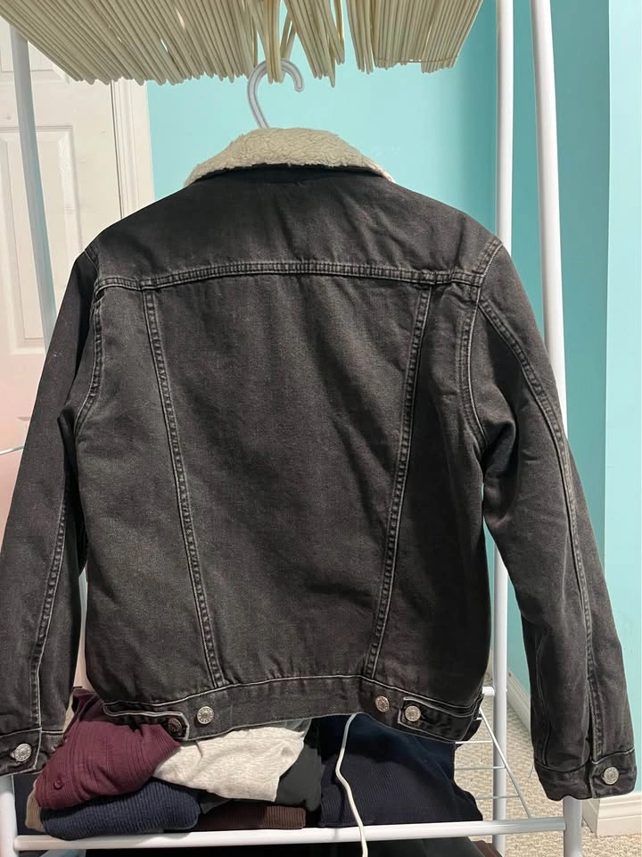 Topshop Sherpa Denim Jacket - Women's Small - photo 4