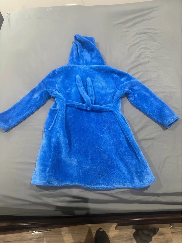 Bright Blue Plush Hooded Robe (Kids) - photo 2