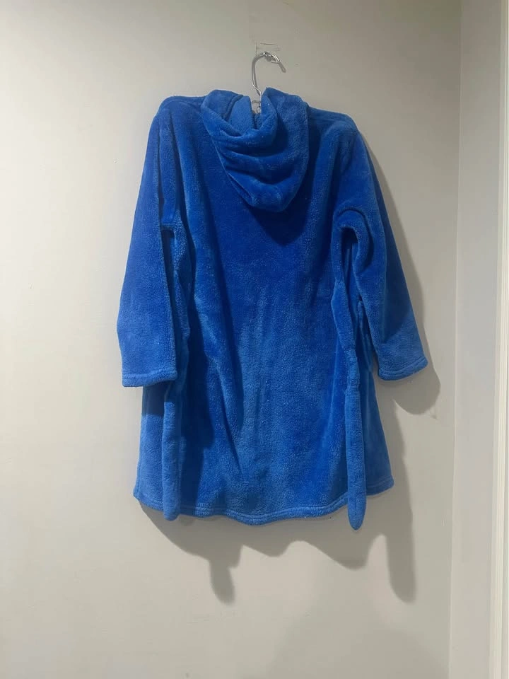 Bright Blue Plush Hooded Robe (Kids) - photo 3
