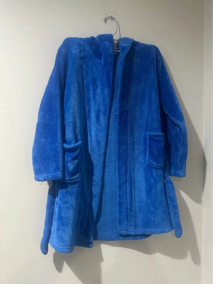 Bright Blue Plush Hooded Robe (Kids) - photo 4