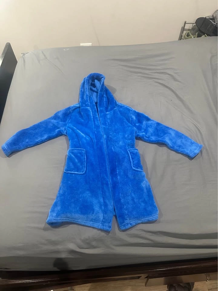 Bright Blue Plush Hooded Robe (Kids) - photo 5