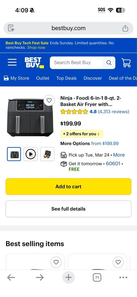 Ninja Foodi 8-qt. 2-Basket Air Fryer with DualZone - photo 4
