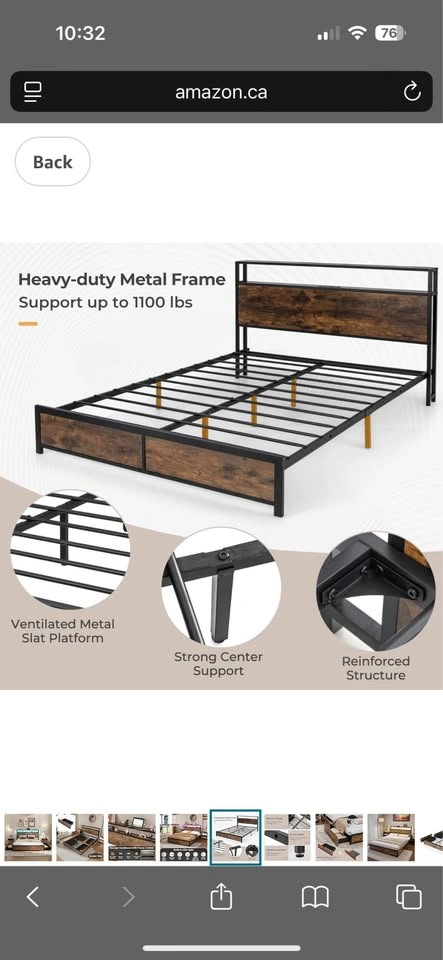 Queen Bed Frame with Smart LED & Storage - Like New - photo 5