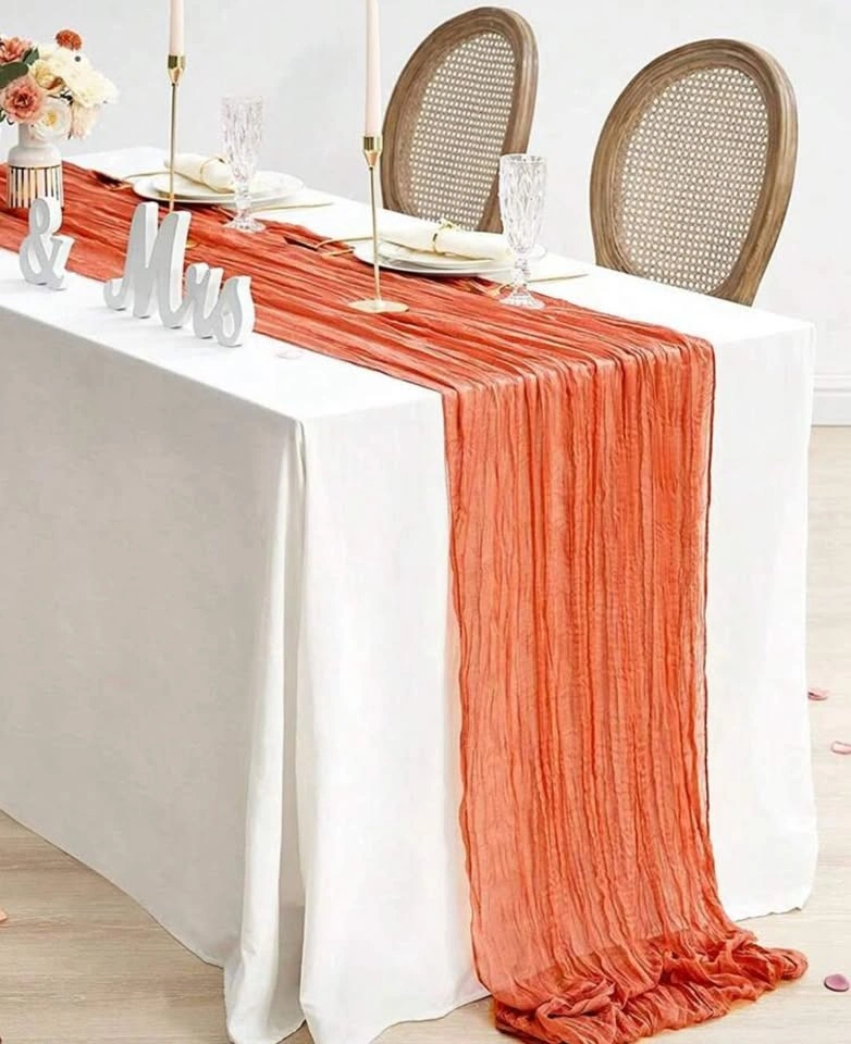 Orange Pleated Table Runner Set of 2 - photo 3