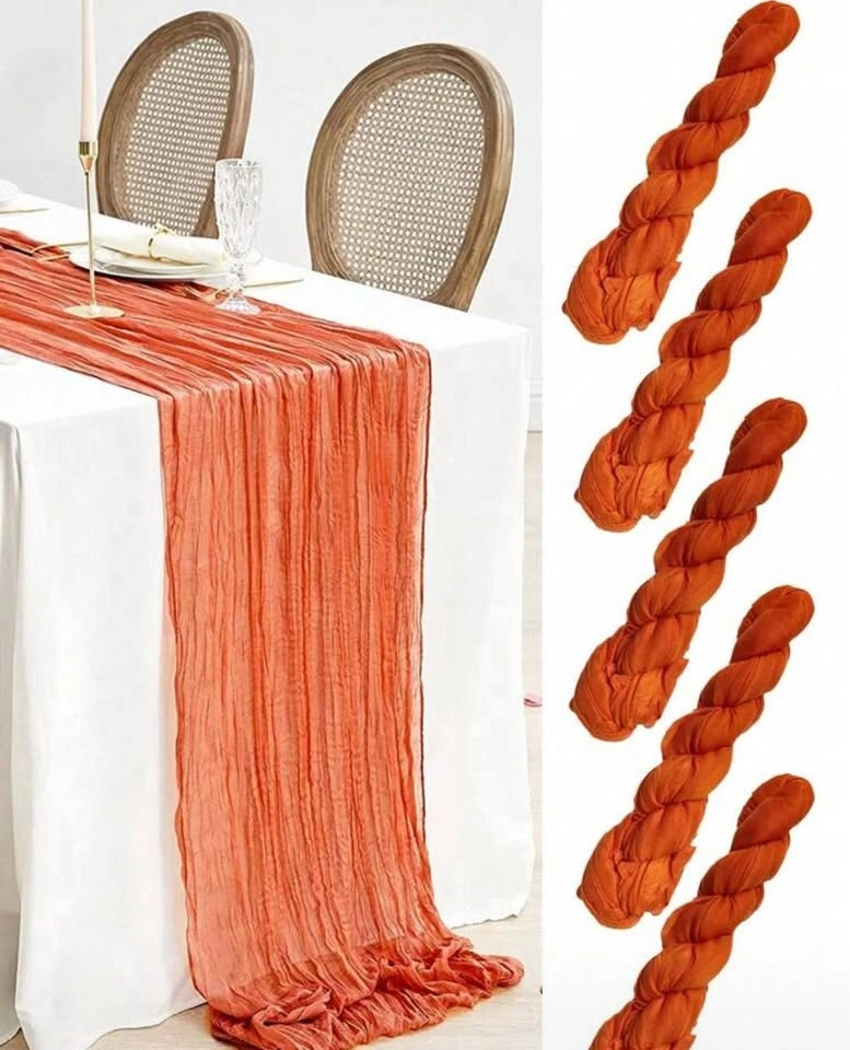 Orange Pleated Table Runner Set of 2 - photo 4
