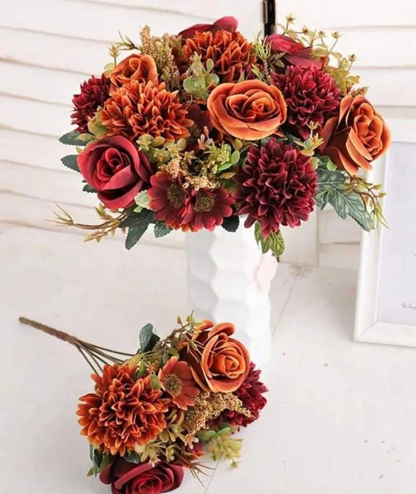 Artificial Mixed Flower Bouquets – Set of 3 (Home Decor)