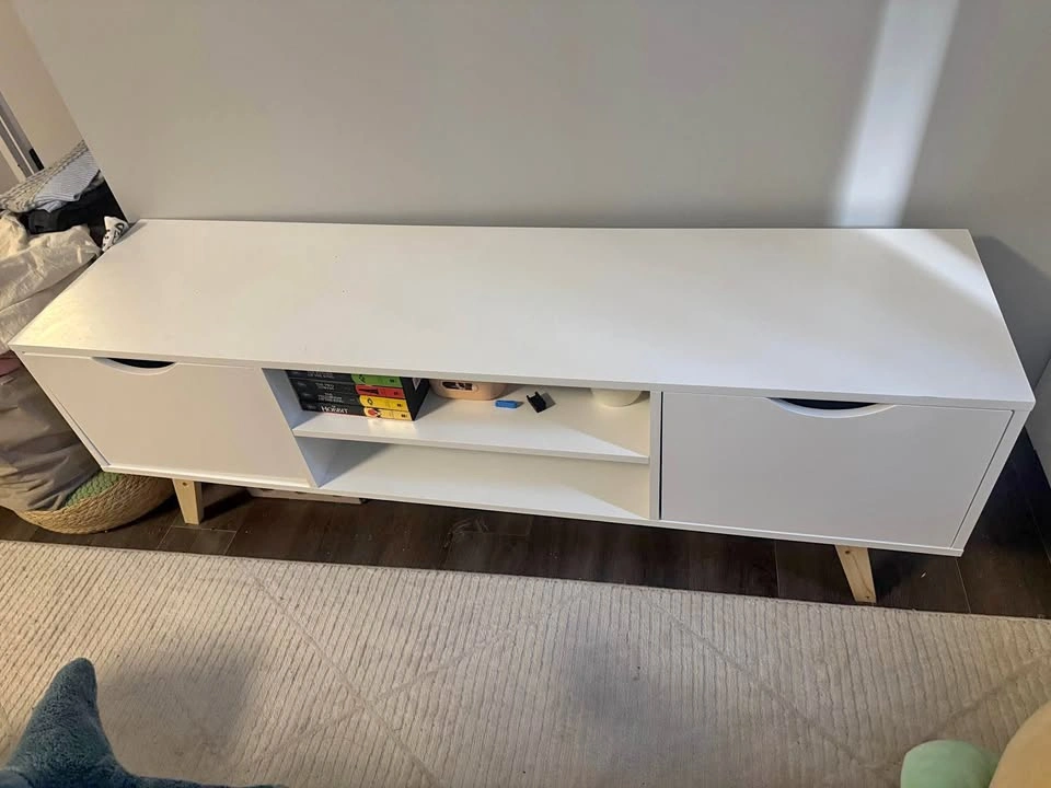 homcom white tv stand
