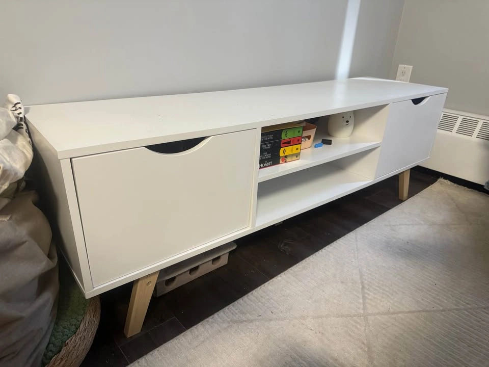 homcom white tv stand - photo 2