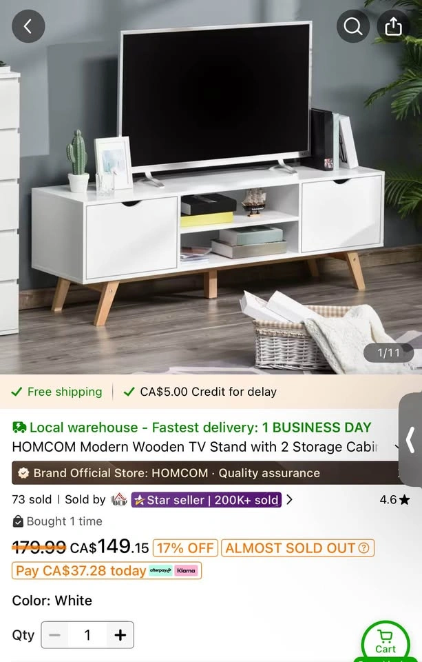 homcom white tv stand - photo 4