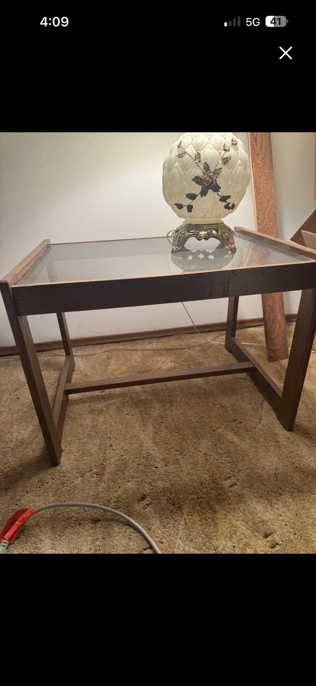 Retro 1970’s glass end table